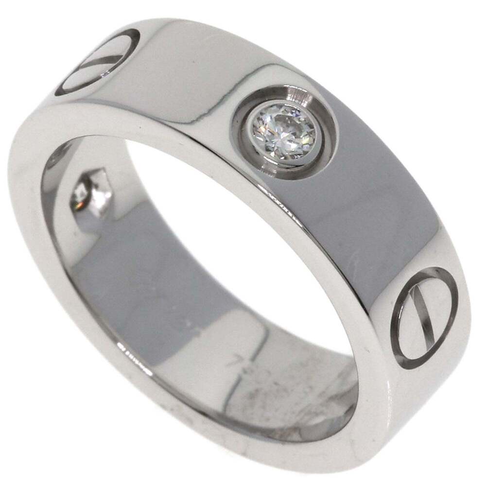 CARTIER 18k Silver Diamond Love Ring